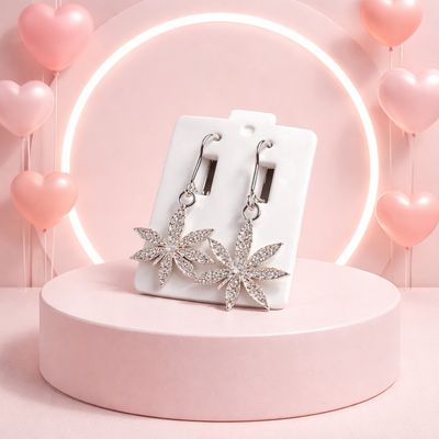ARETE LARGO CALADO MARY,  3.7 CM  PLATA .925