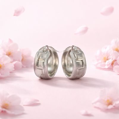 ARRACADA DIAMANTADA 2.4 CM, PLATA .925