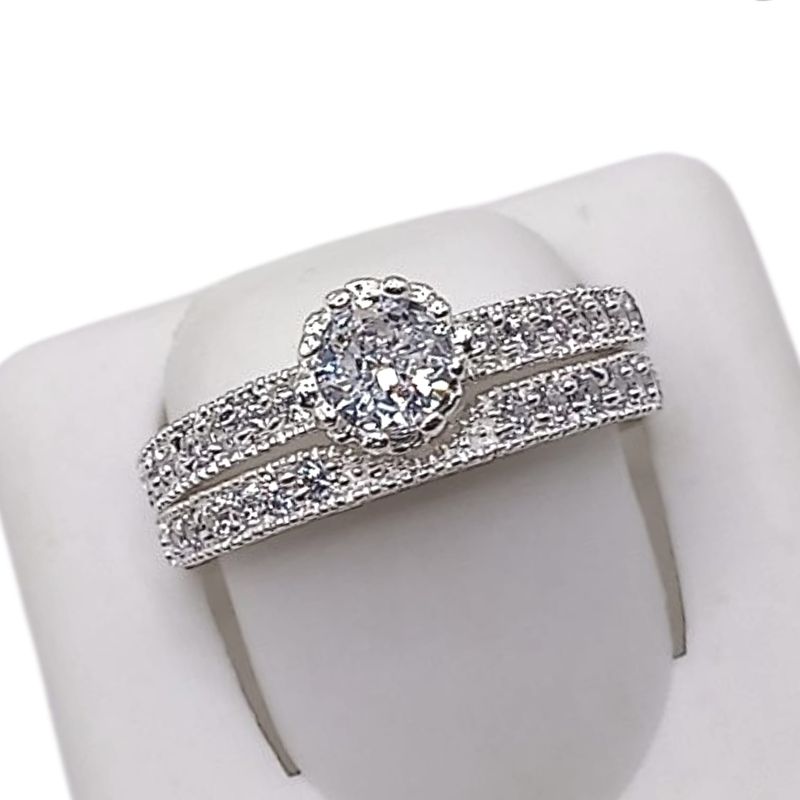 ANILLO ALIANZA CON MINI CZ, VARIAS MEDIDAS, PLATA .925