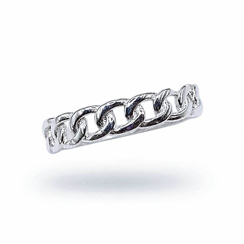 ANILLO ESLABON , VARIAS MEDIDAS, PLATA .925