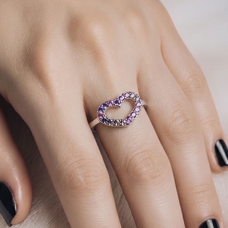 ANILLO CORAZON MULTI CZ, VARIAS MEDIDAS, PLATA .925