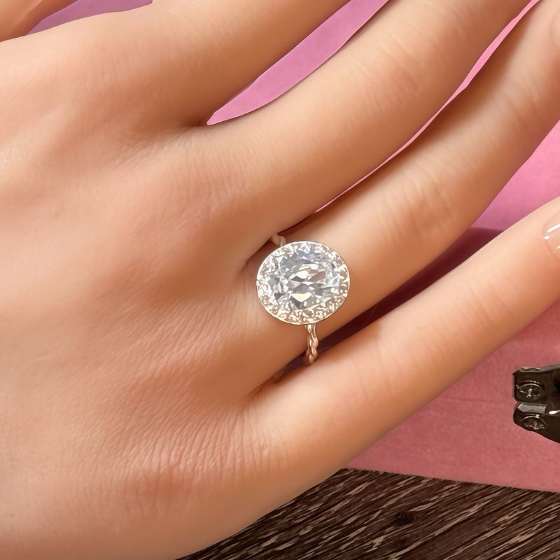 ANILLO OVALADO CZ BCA, VARIAS MEDIDAS, PLATA .925