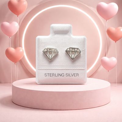 BROQUEL DIAMANTE, BROCHE DE MARIPOSA PLATA .925