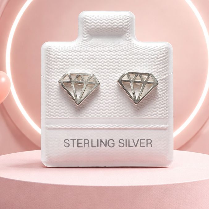 BROQUEL DIAMANTE, BROCHE DE MARIPOSA PLATA .925