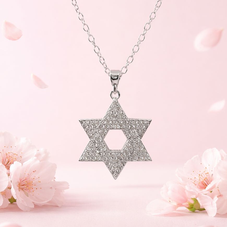 GARGANTILLA 17"  ESTRELLA CON MINI CZ, PLATA .925