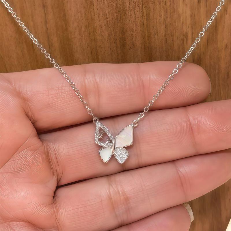 GARGANTILLA 16" MARIPOSA, PLATA .925