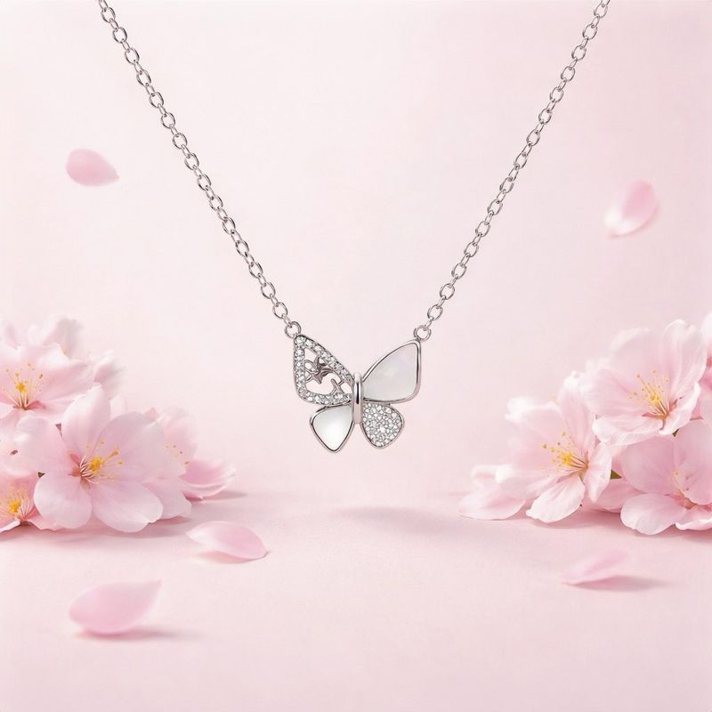 GARGANTILLA 16" MARIPOSA, PLATA .925