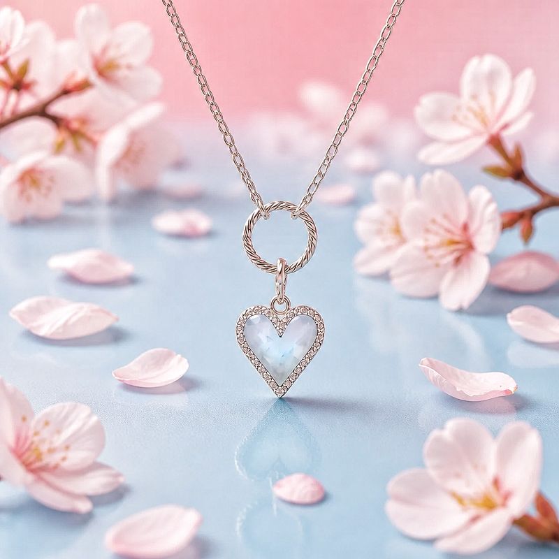 GARGANTILLA 17" AJUSTABLE CORAZON BLANCO, PLATA .925