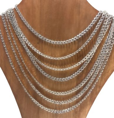 CADENA CUBANA 18" 4mm, PLATA .925