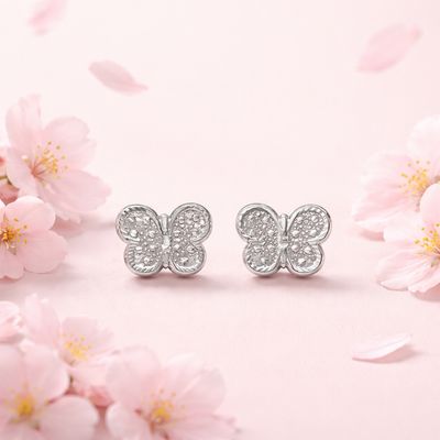 Broquel Mariposa Puntitos, Plata 925 MX,