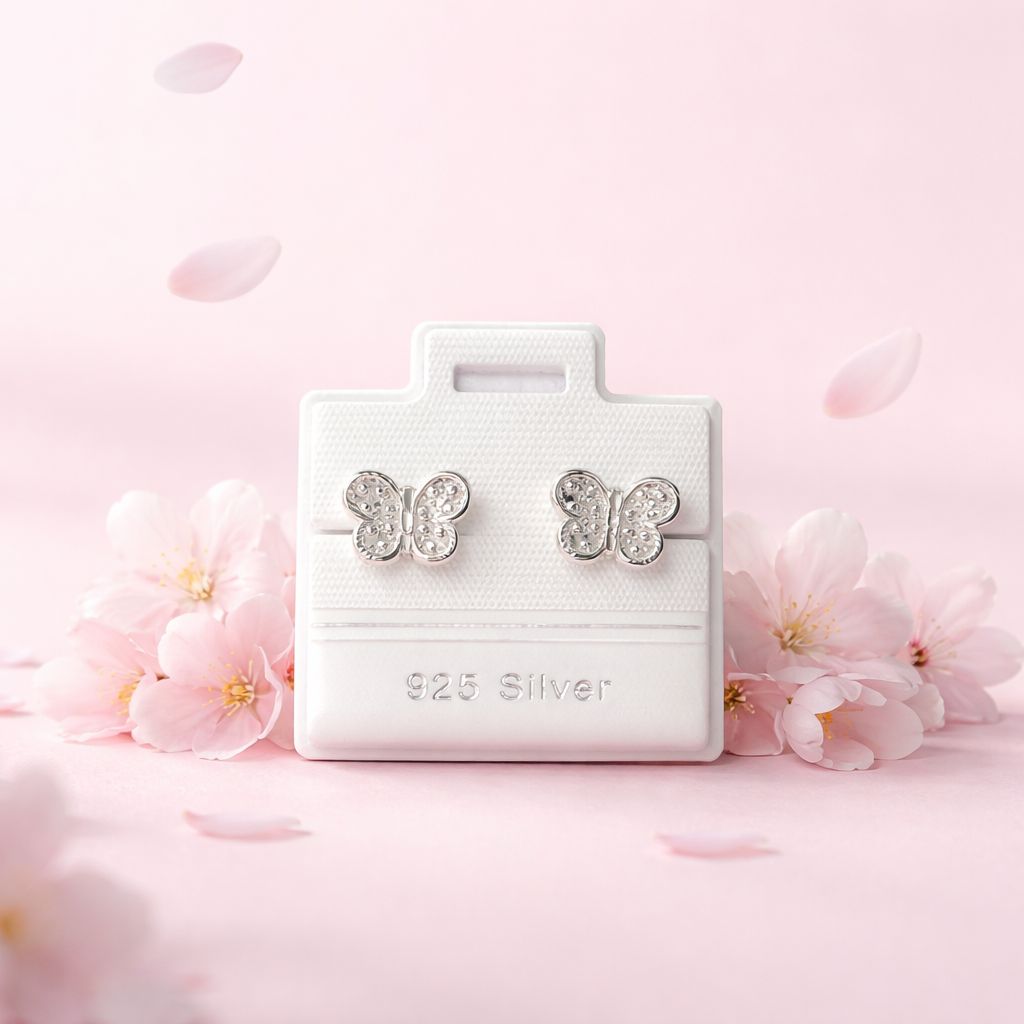 Broquel Mariposa Puntitos, Plata 925 MX,