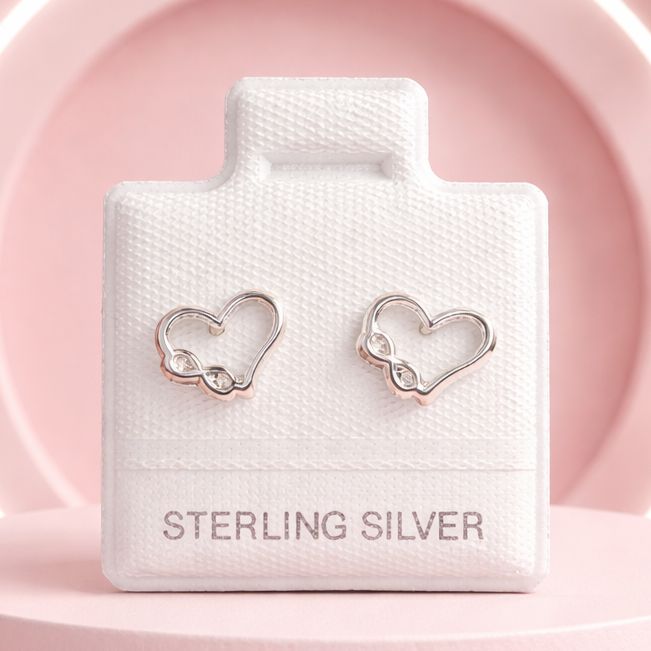 BROQUEL CORAZON INFINITO, BROCHE BOLITA, PLATA .925