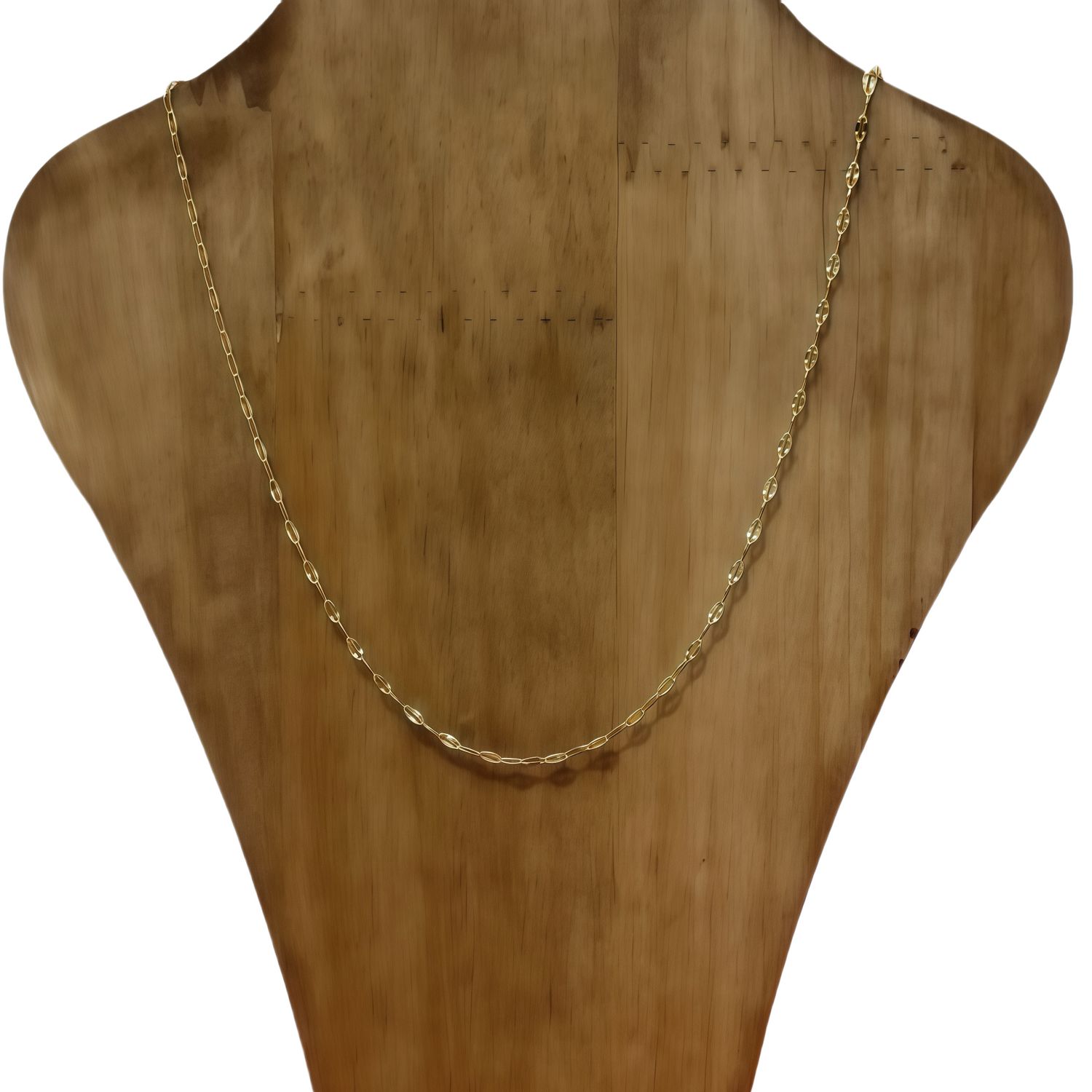 Confetti Chain 20" Long 2MM Wide, Gold-Plated Italian 925 Silver