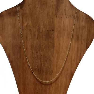 Singapore Chain with Gold Plating on Italian 925 Silver, 18" Long and 1MM Wide