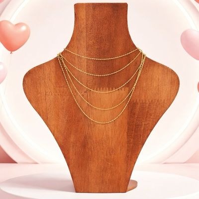 Singapore Chain with Gold Plating on Italian 925 Silver, 18" Long and 1MM Wide