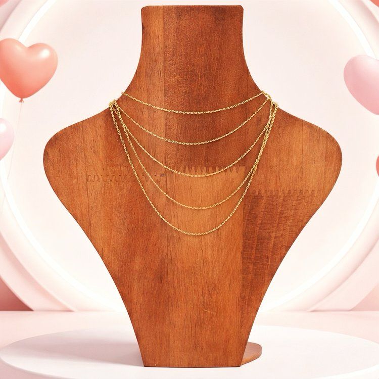 Singapore Chain with Gold Plating on Italian 925 Silver, 18" Long and 1MM Wide