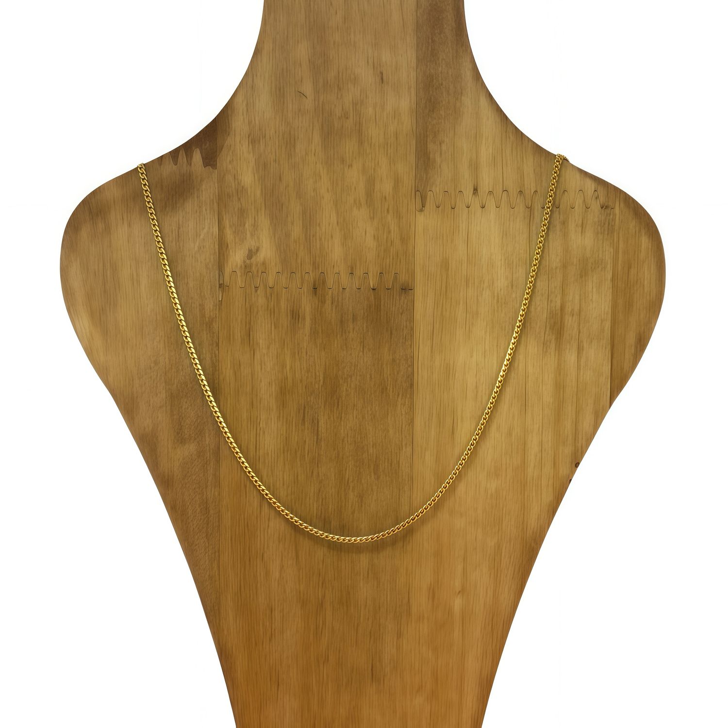 Baby Monaco Chain 2MM wide x 18" long with gold plating on Italian 925 silver