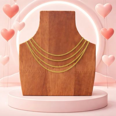 Baby Monaco Chain 2MM wide x 18" long with gold plating on Italian 925 silver