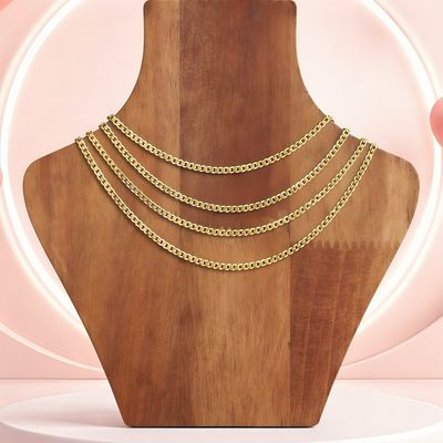 Diamond-Cut Cuban Chain, 3MM wide, 18" long, gold-plated Italian 925 Silver.