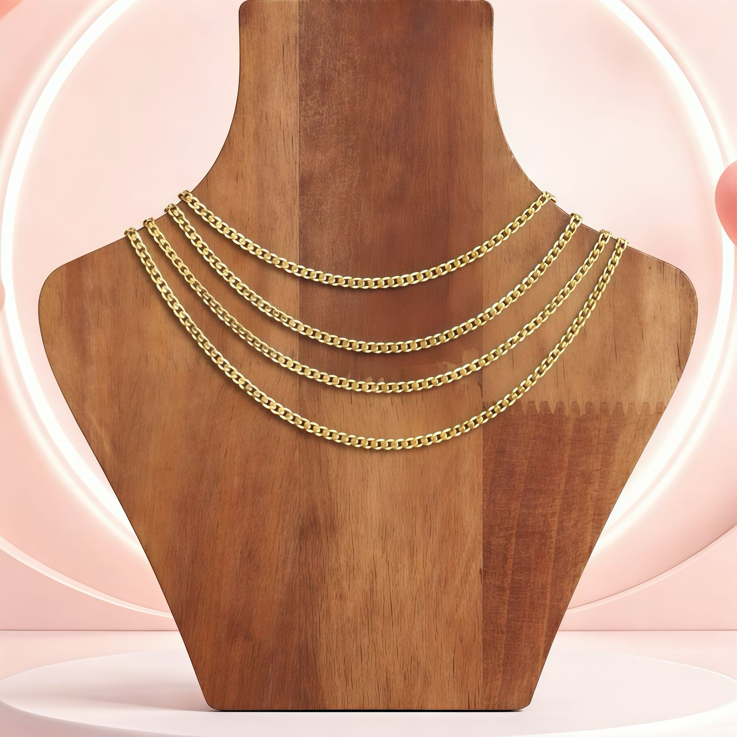 Diamond-Cut Cuban Chain, 3MM wide, 18" long, gold-plated Italian 925 Silver.