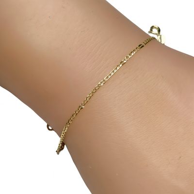 Ultra Thin Diamond-Cut Figaro Bracelet Measures 1MM Wide
