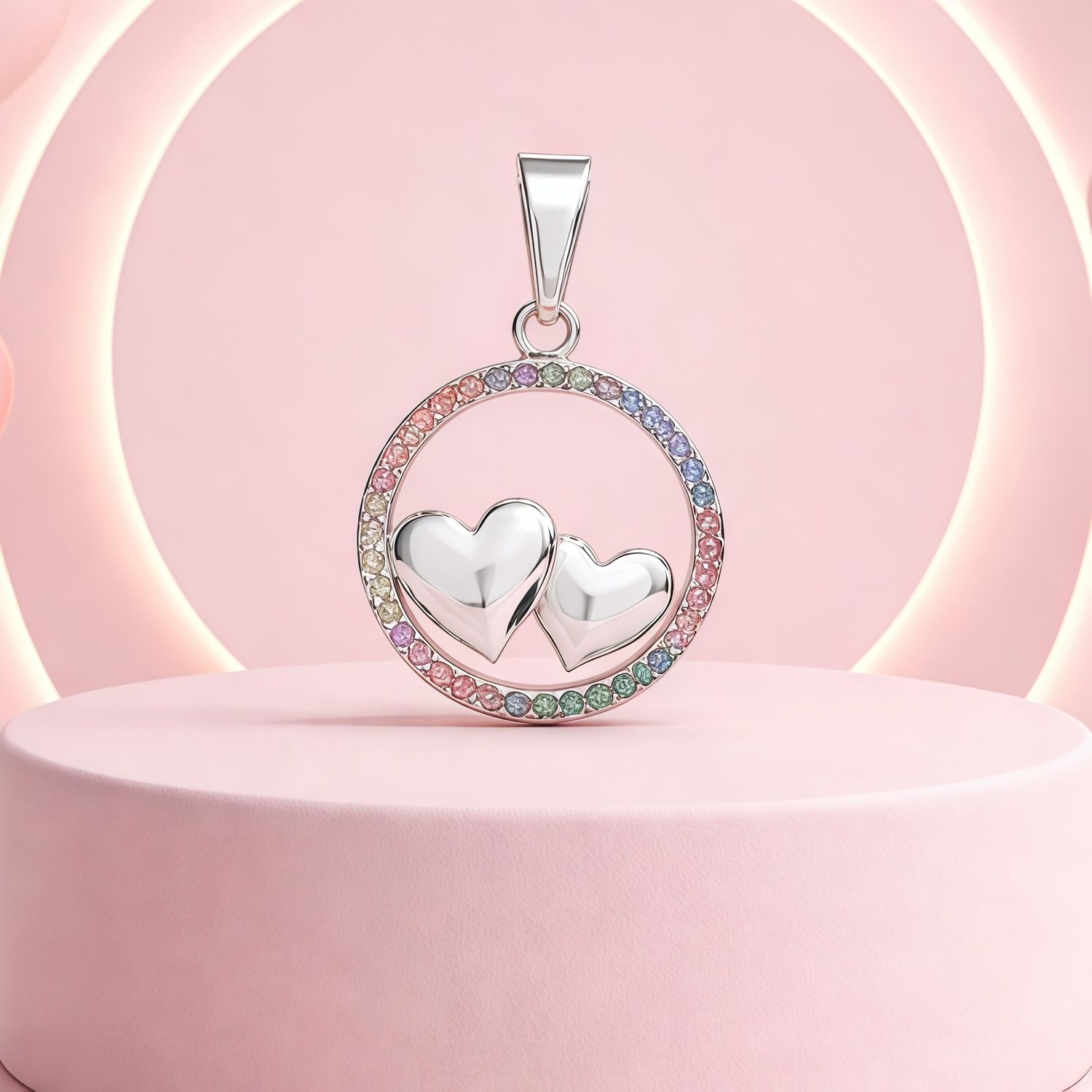 Dije Circulo de Amor Fancy plata 925 mexicana, mide 2cm iodeal para cadenas de 3mm o menos.