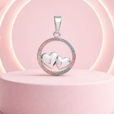 Dije Circulo de Amor Fancy plata 925 mexicana, mide 2cm iodeal para cadenas de 3mm o menos.