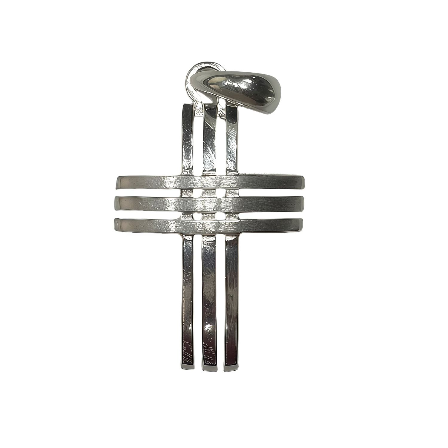 Solid Fancy Cross Pendant Mexican 925 Silver, measures 3.7cm, ideal for chains of 5mm or less