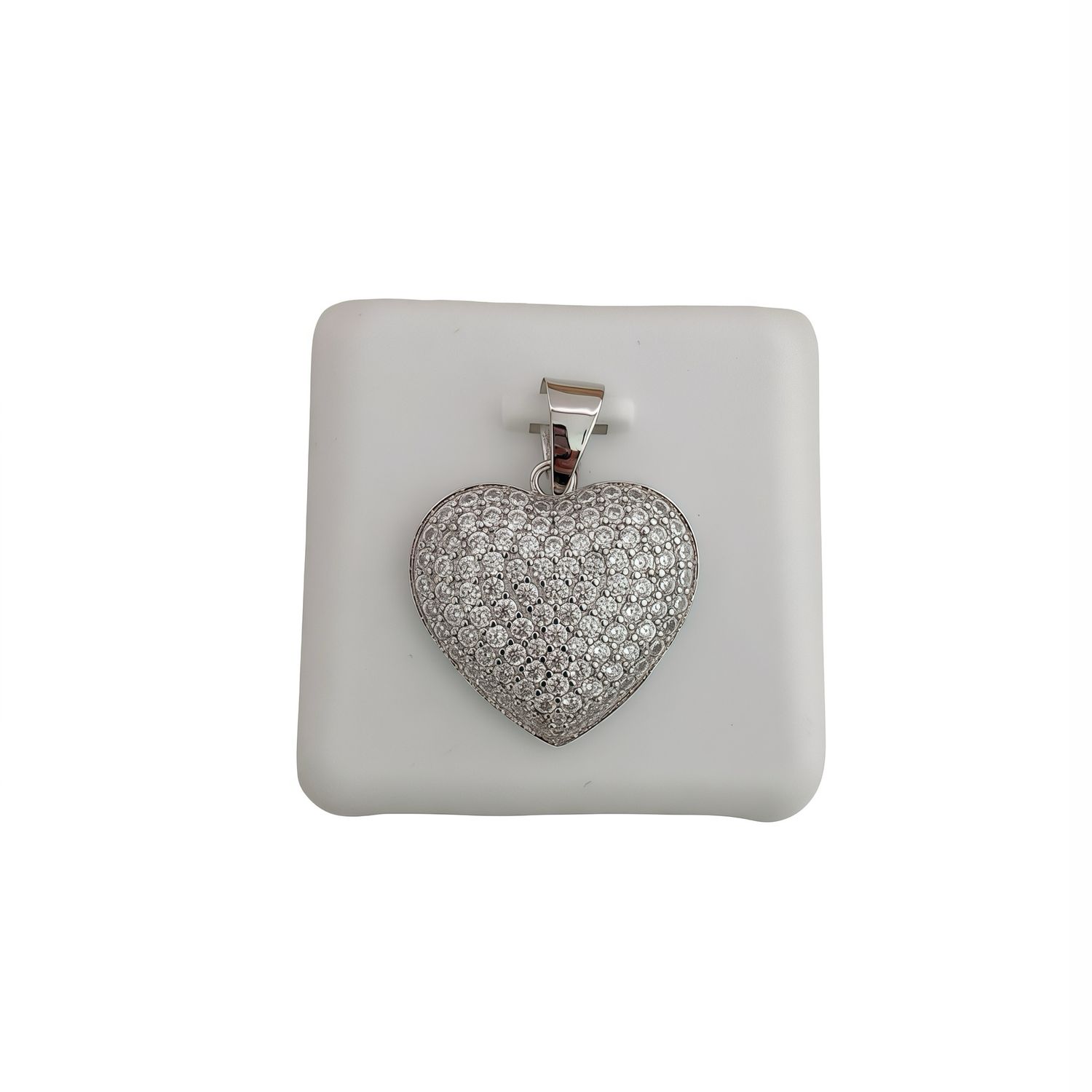Dije Corazon Micropabe, mide 3cm ideal para cadenas de 3 mm o menos, en Plata 925 italiana.