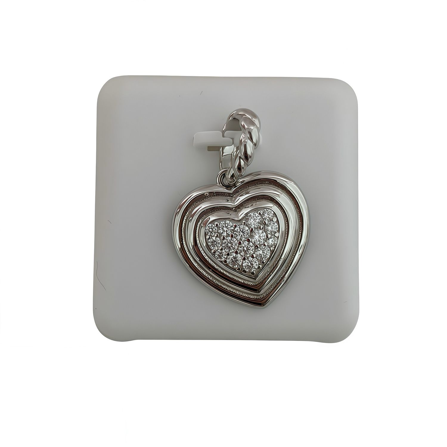 Dije Corazon Micropabe, mide 3cm ideal para cadenas de 3 mm o menos, en Plata 925 italiana.