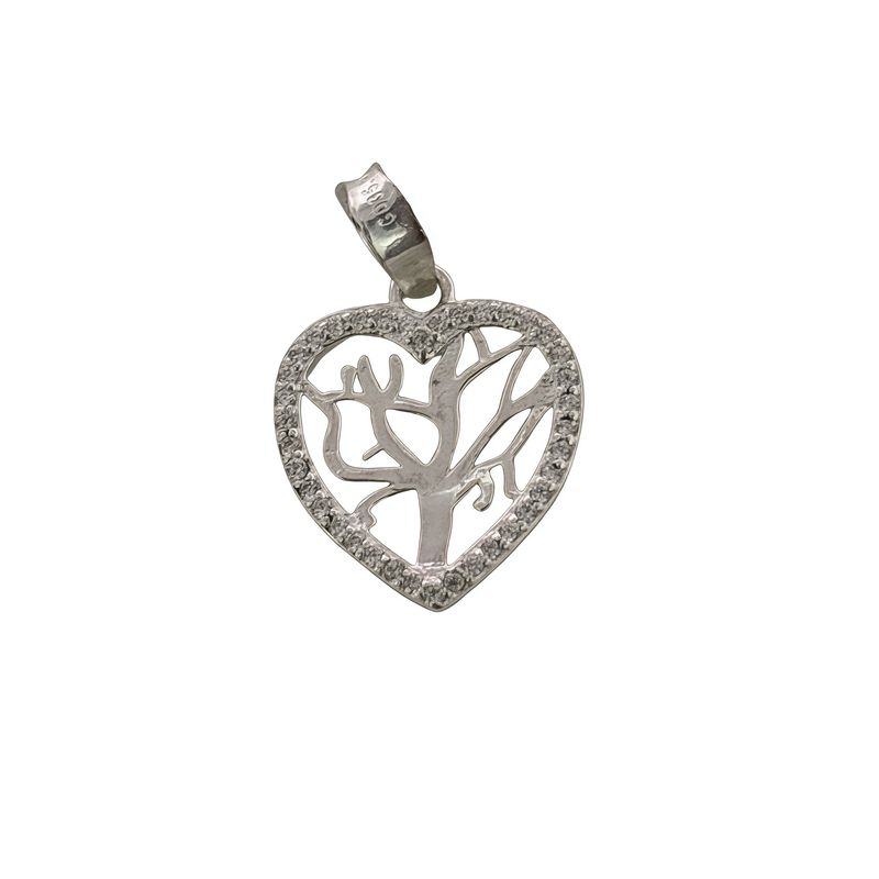Dije Corazon Arbol de la vida, miode 2cm, ideal para cadenas de 3mm o menos, en Plata 925 Mexicana.
