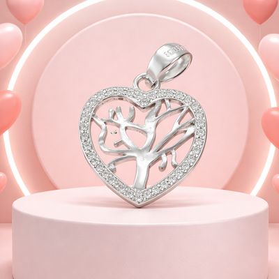 Dije Corazon Arbol de la vida, miode 2cm, ideal para cadenas de 3mm o menos, en Plata 925 Mexicana.