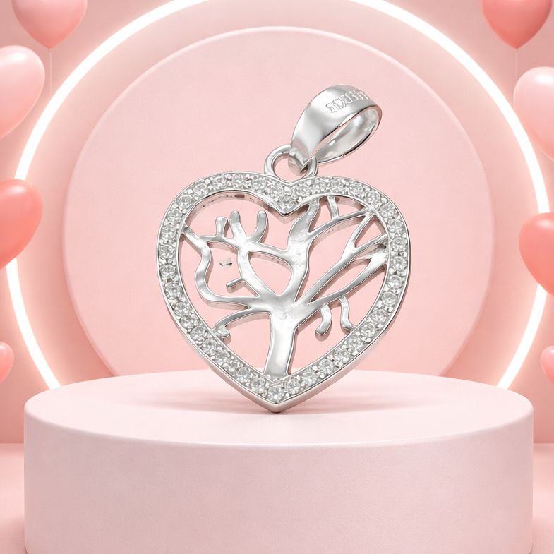 Dije Corazon Arbol de la vida, miode 2cm, ideal para cadenas de 3mm o menos, en Plata 925 Mexicana.