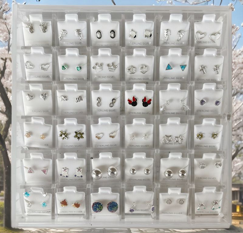 Charola con 36 pares de Broquel en Plata 925