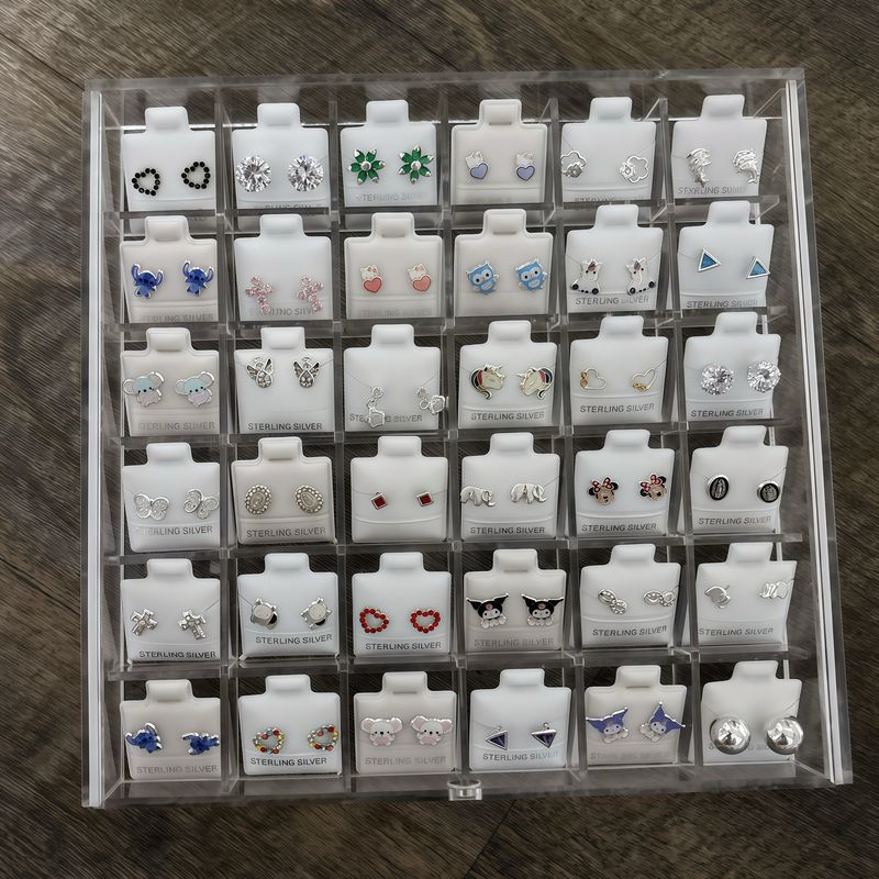 Charola con 36 pares de Broquel en Plata 925