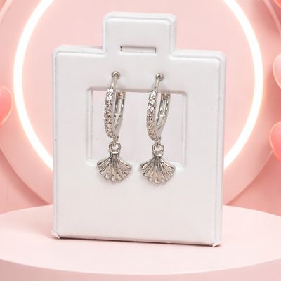 Huggie Fancy conchita de mar Plata 925 Italiana con Rodio