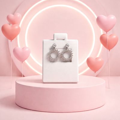 Arete colgante destello Plata italiana 925 con Rodio