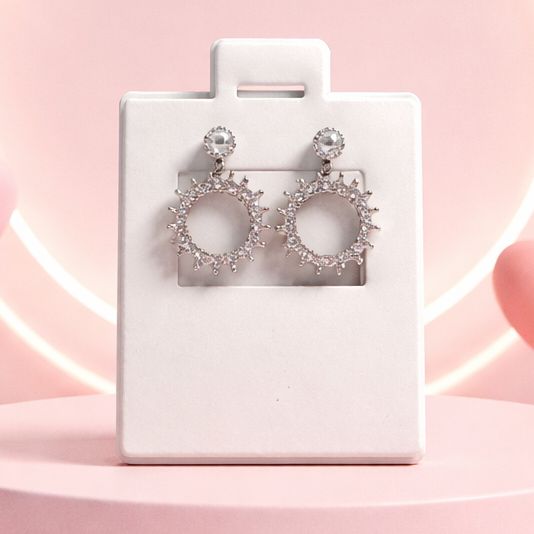 Arete colgante destello Plata italiana 925 con Rodio