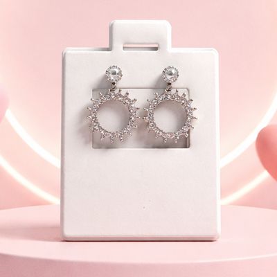Arete colgante destello Plata italiana 925 con Rodio