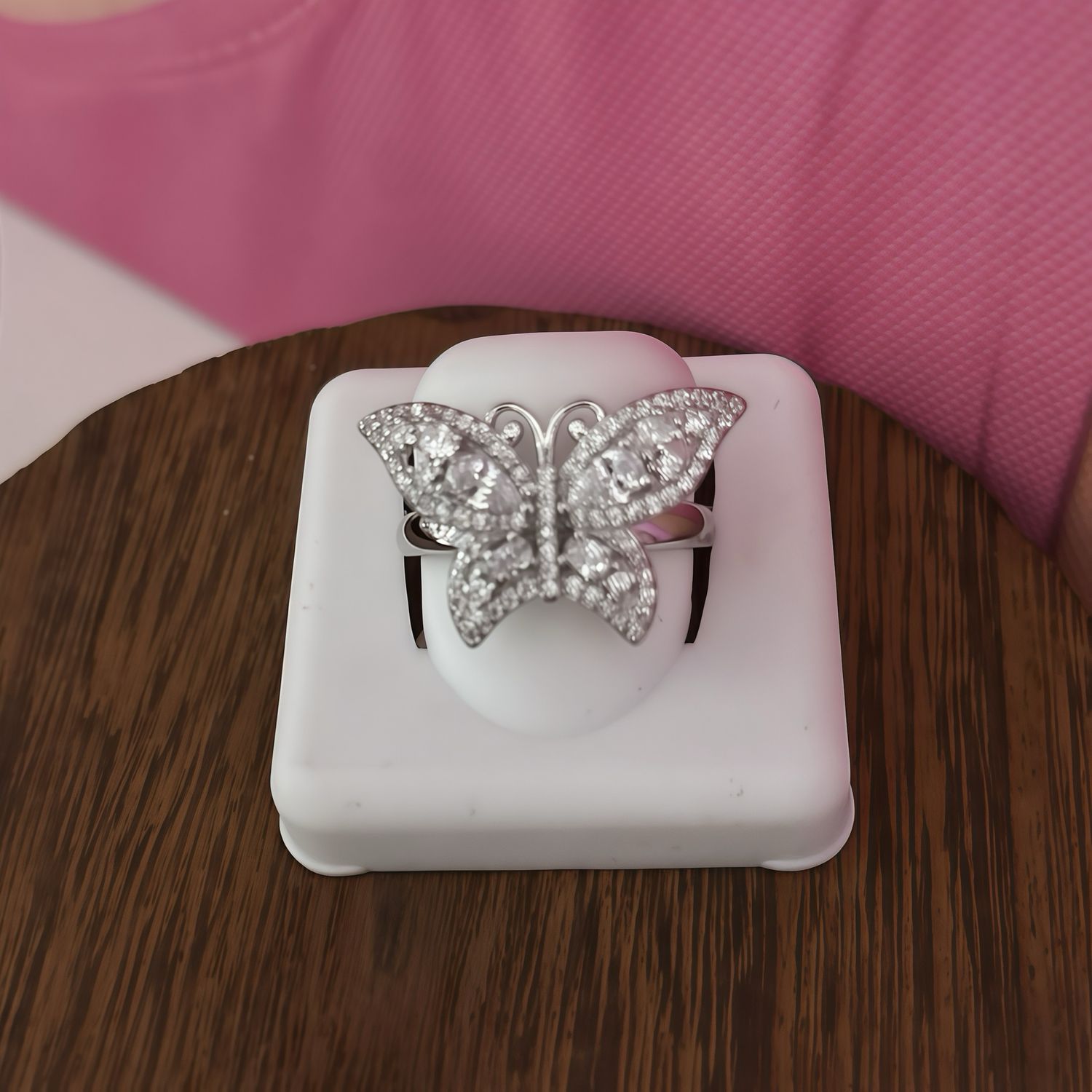 Anillo Mariposa Micropabe Plata Italiana 925