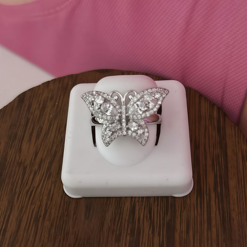Anillo Mariposa Micropabe Plata Italiana 925