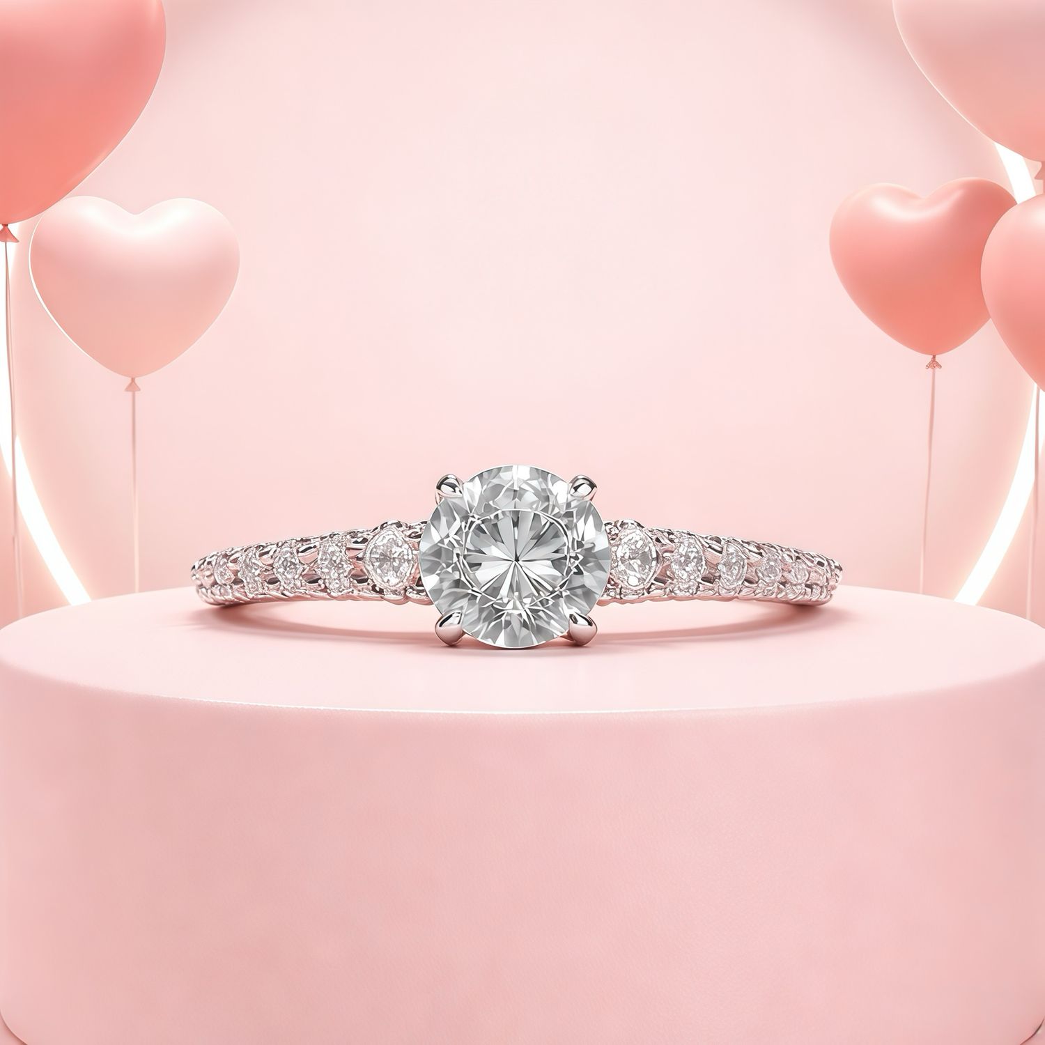 Anillo Compromiso tipo Diamante con CC"S talla#10, Plata italiana.