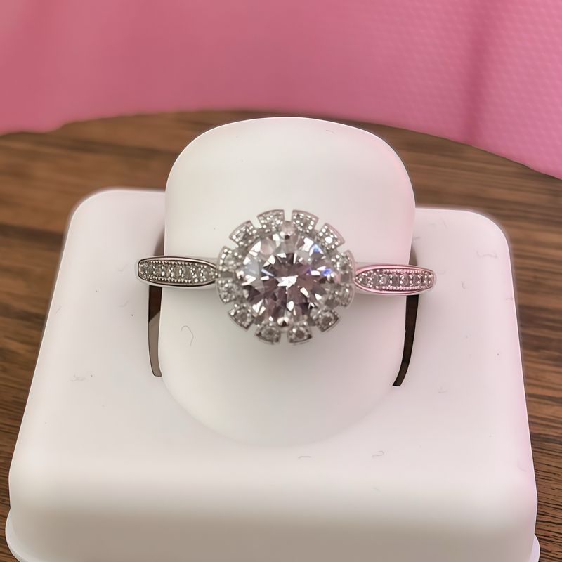 Anillo Compromiso Zirconias Super fancy talla disaponible # 10, plata 925 Italiana