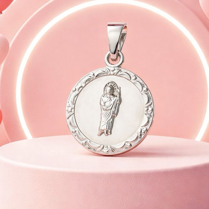 Medalla mini San Judas, mide 1cm, Plata mexicana 925