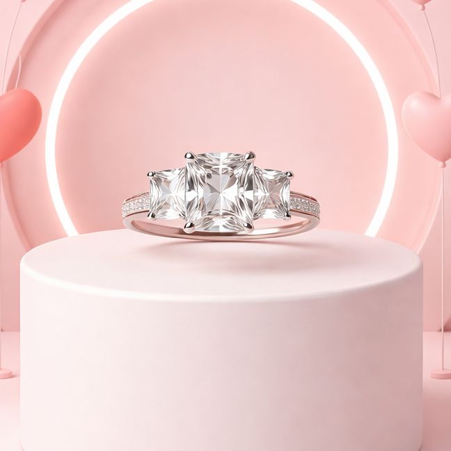 Anillo Compromiso corte Princesa Multi, talla disponibles en #7 Plata 925 Italiana.