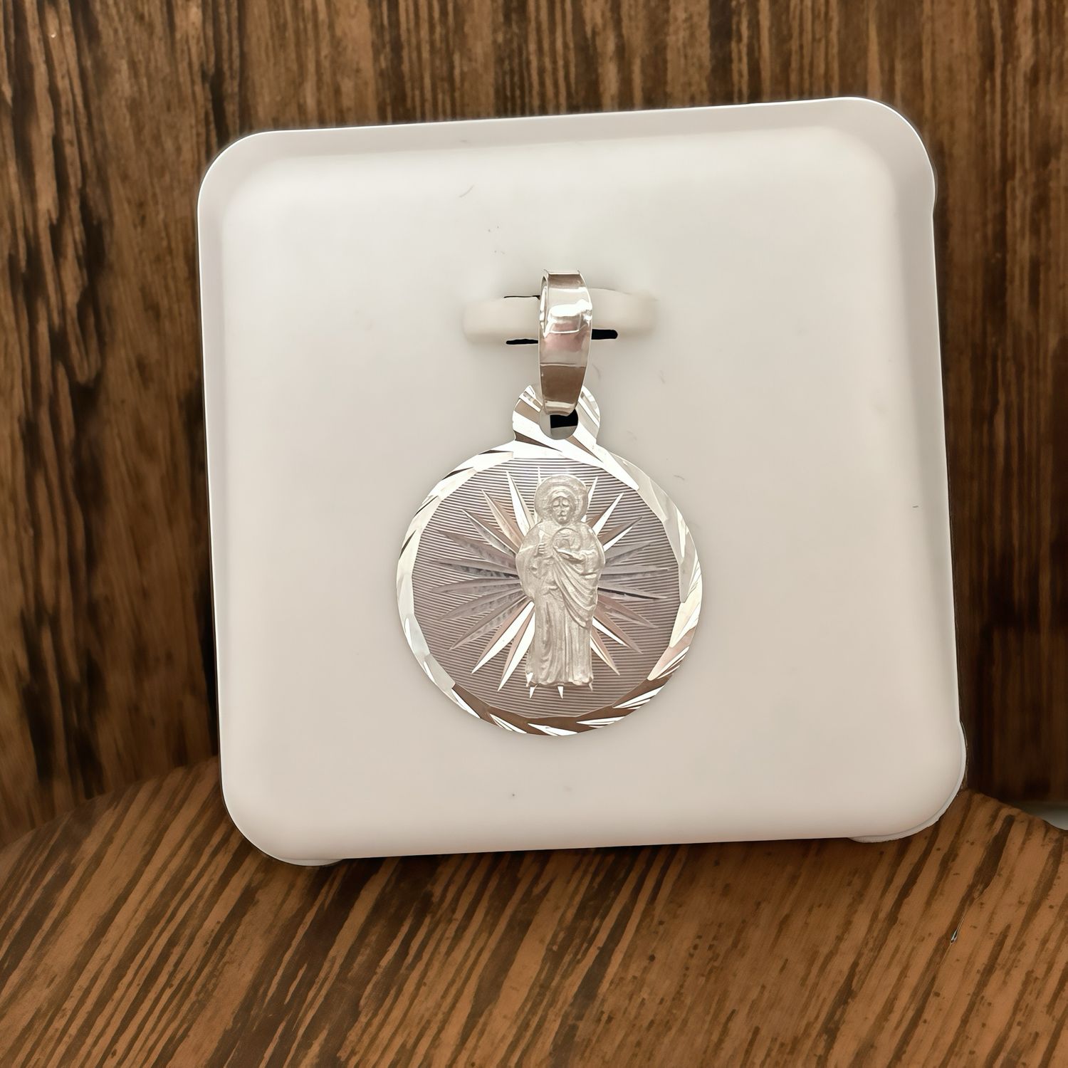 Dije Medalla Basica San Judas, mide 2cm, Plata Mexicana 925