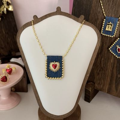 Collar Escapurario Demi Brass Plated Corazon Rayos