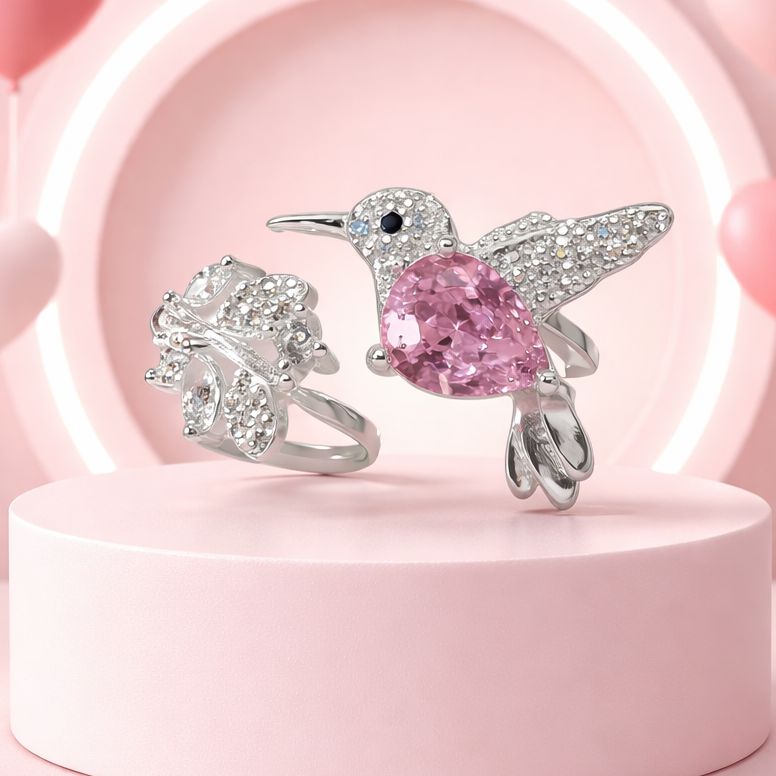 Anillo Colibri Multi Zirconias Plata Mexicana .925