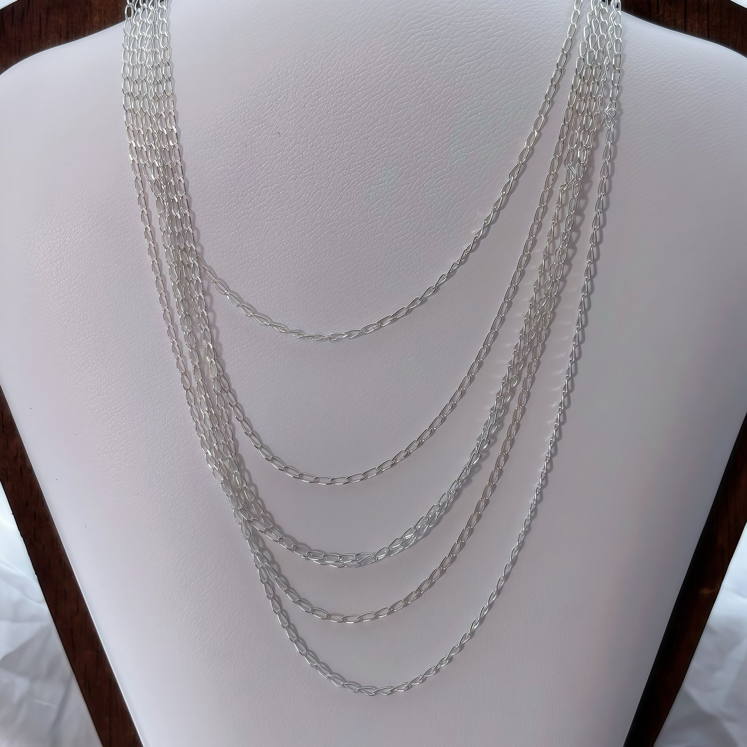 Cadena Cubana 1mm de ancho, 22 " de largo, Plata Mexicana 925