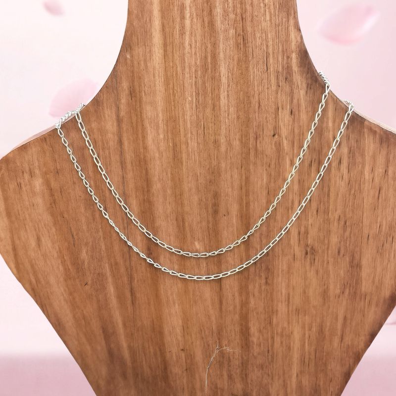 Cadena Cubana 1.5mm de ancho, 22 " de largo, Plata Mexicana 925